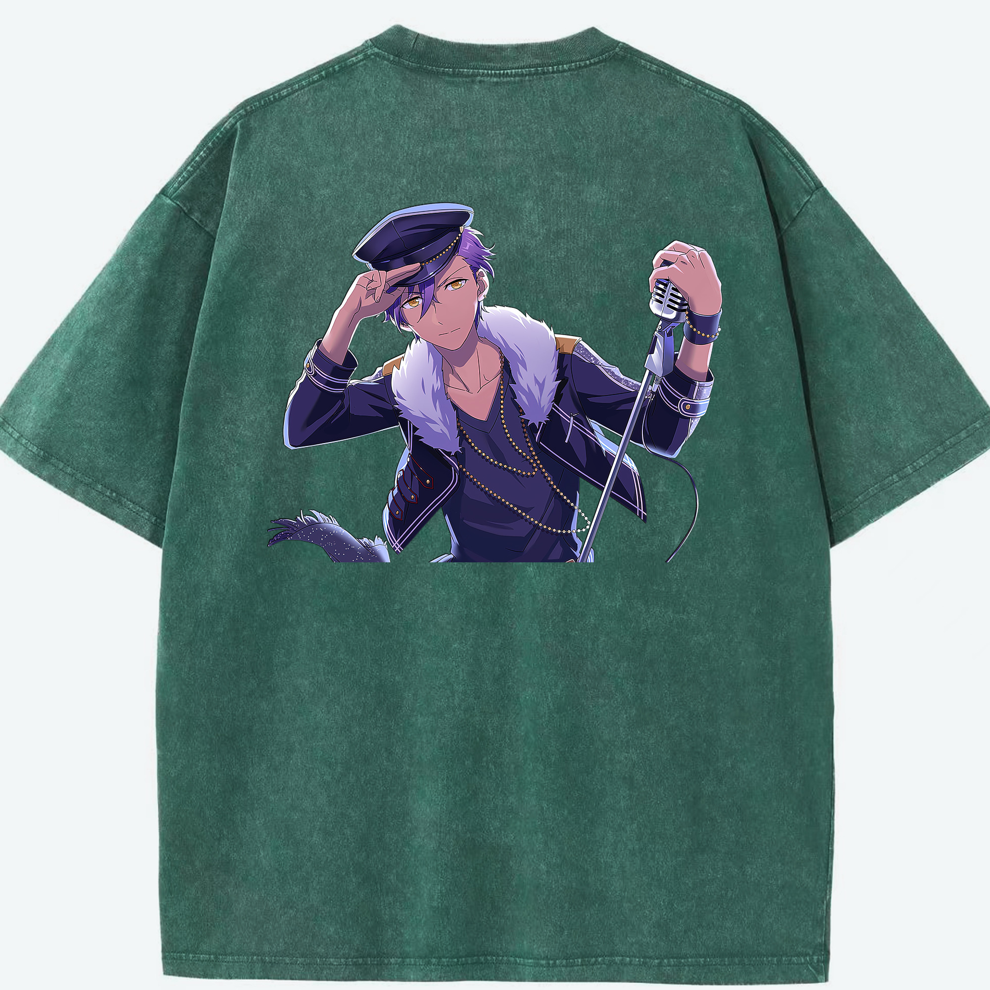 （画像用） あんさんぶるスターズ! Ensemble Stars 綿100% ヴィンテージ風 半袖Tシャツ（背面プリント）